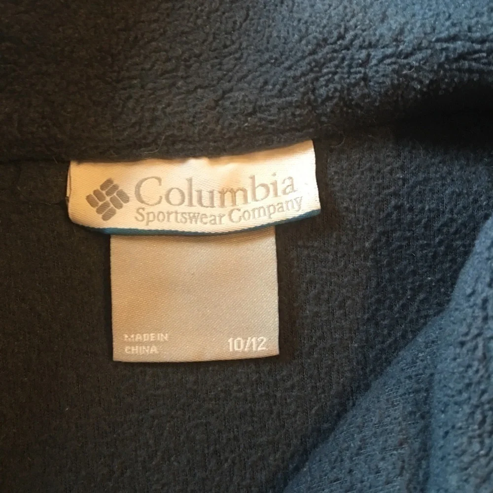 Girls Columbia grey fleece full zippered med 10/12 pink logo